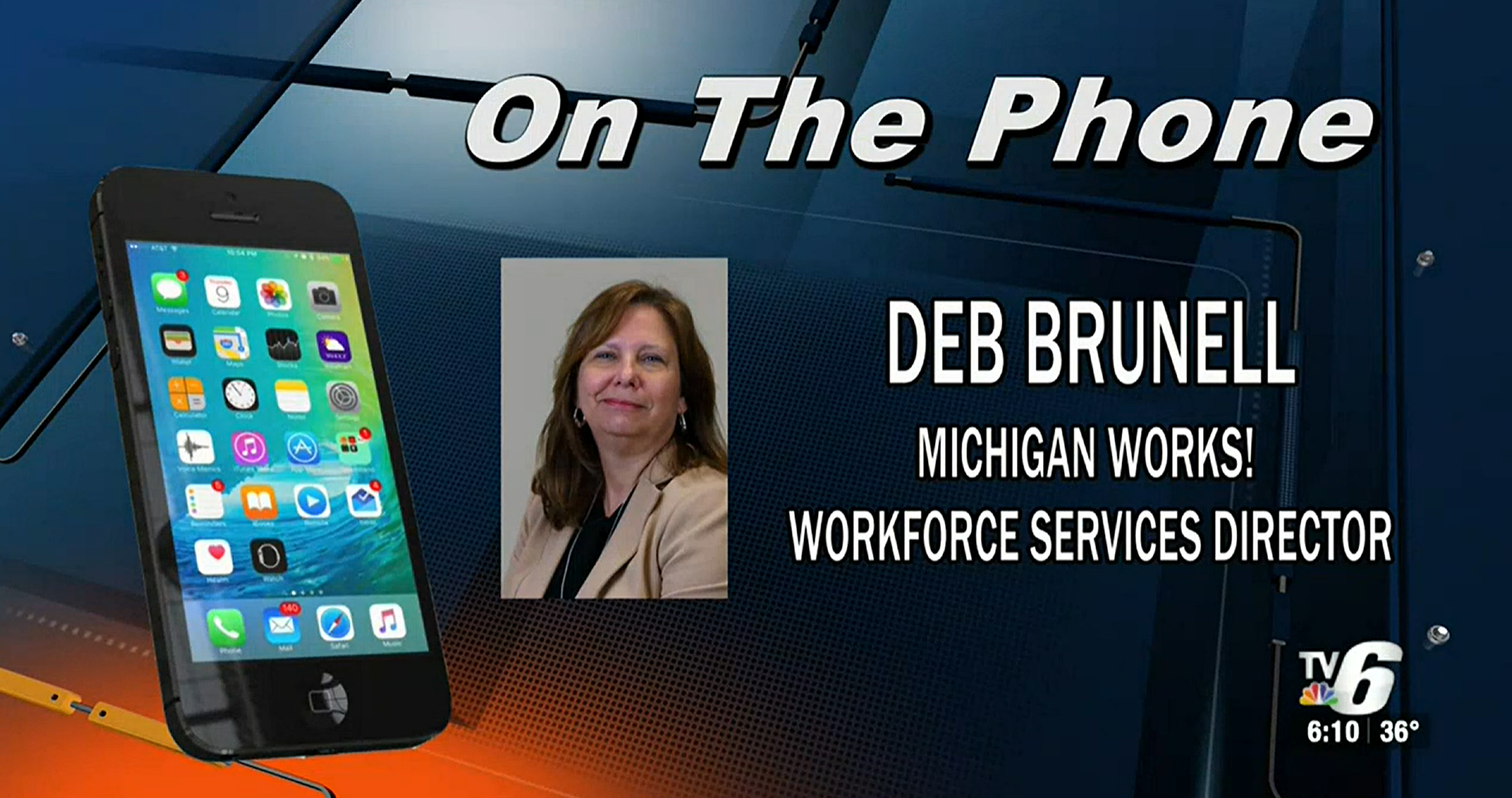 A screenshot from a video interview featuring Debb Brunell and TV 6.