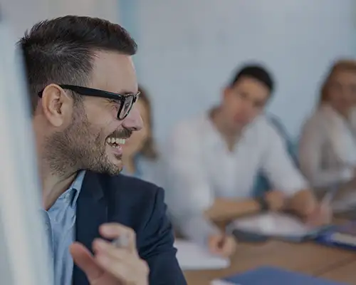 Man giving a business presentation